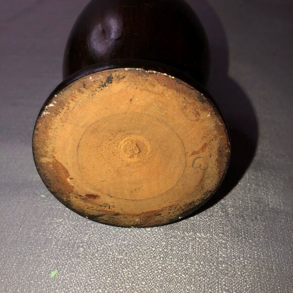 Vintage Wooden Bud Vase, Simple Elegance, Moroccan Style, Asian Wood, Flowers - Picture 6 of 7